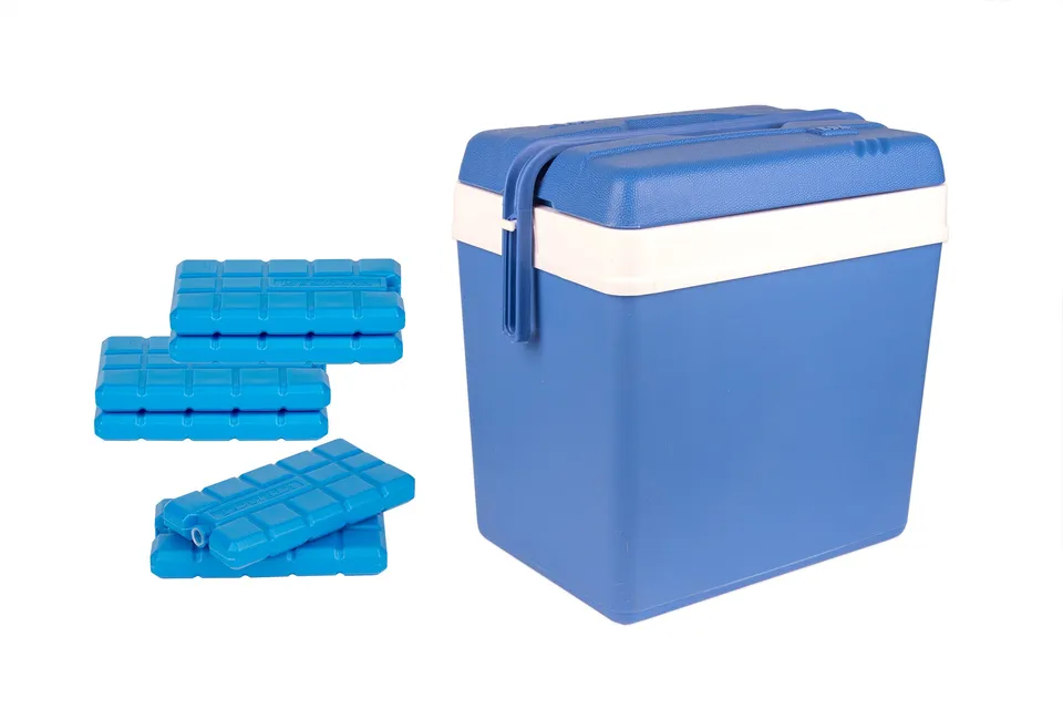 BigDean Kühlbox 24 Liter blau-weiß mit 6 Kühlakkus