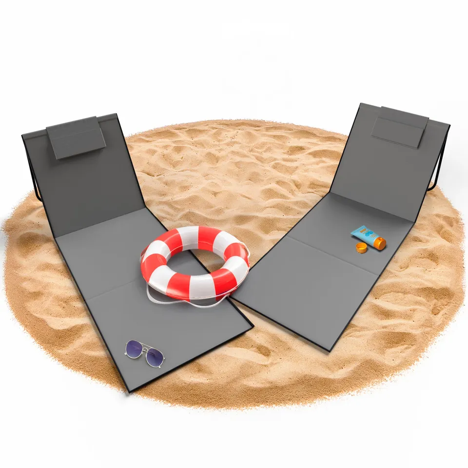BigDean Strandliege klappbar 1,3 kg 2er Set gepolstert