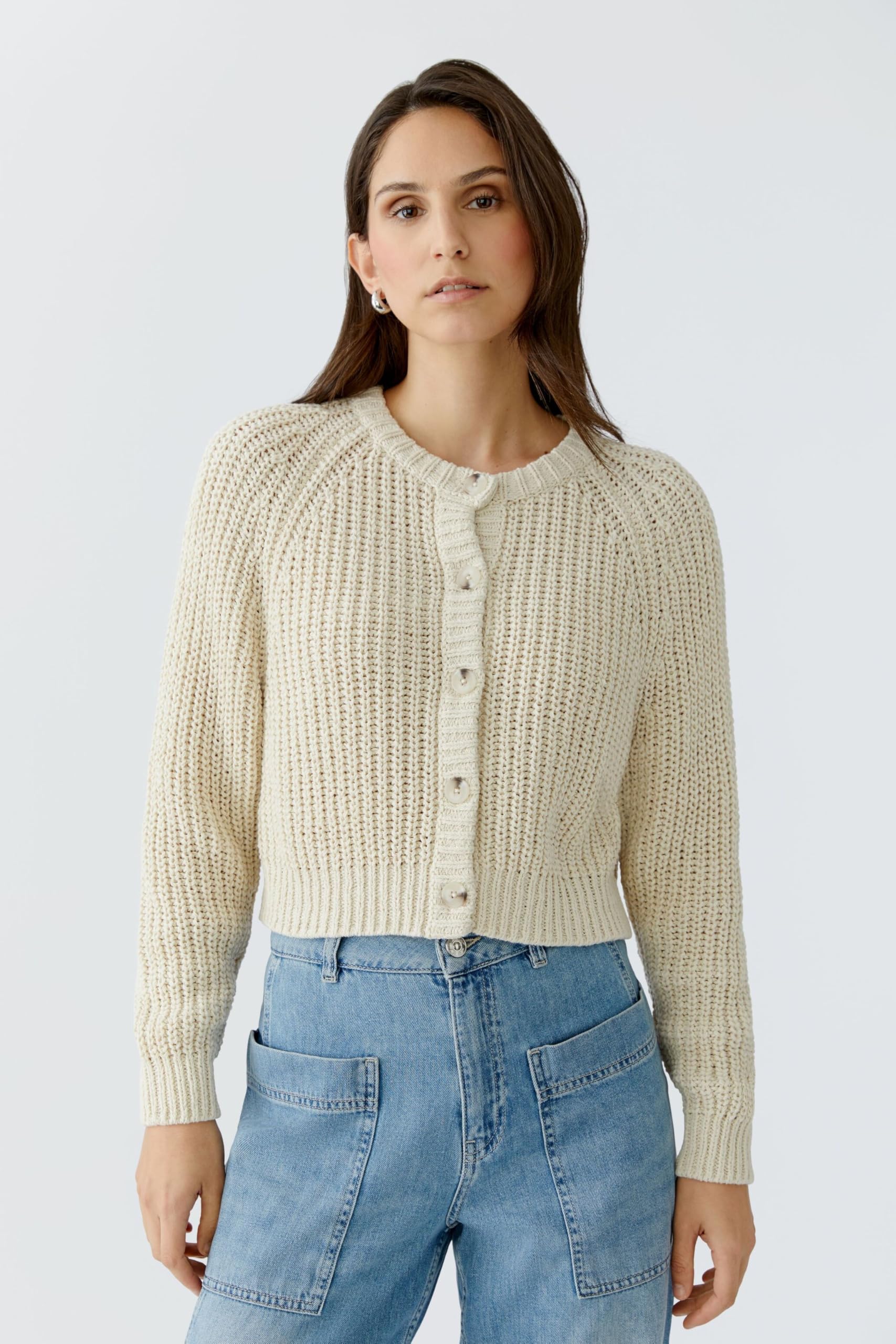 OUI Pullover Strickjacke Uni lässig für Damen