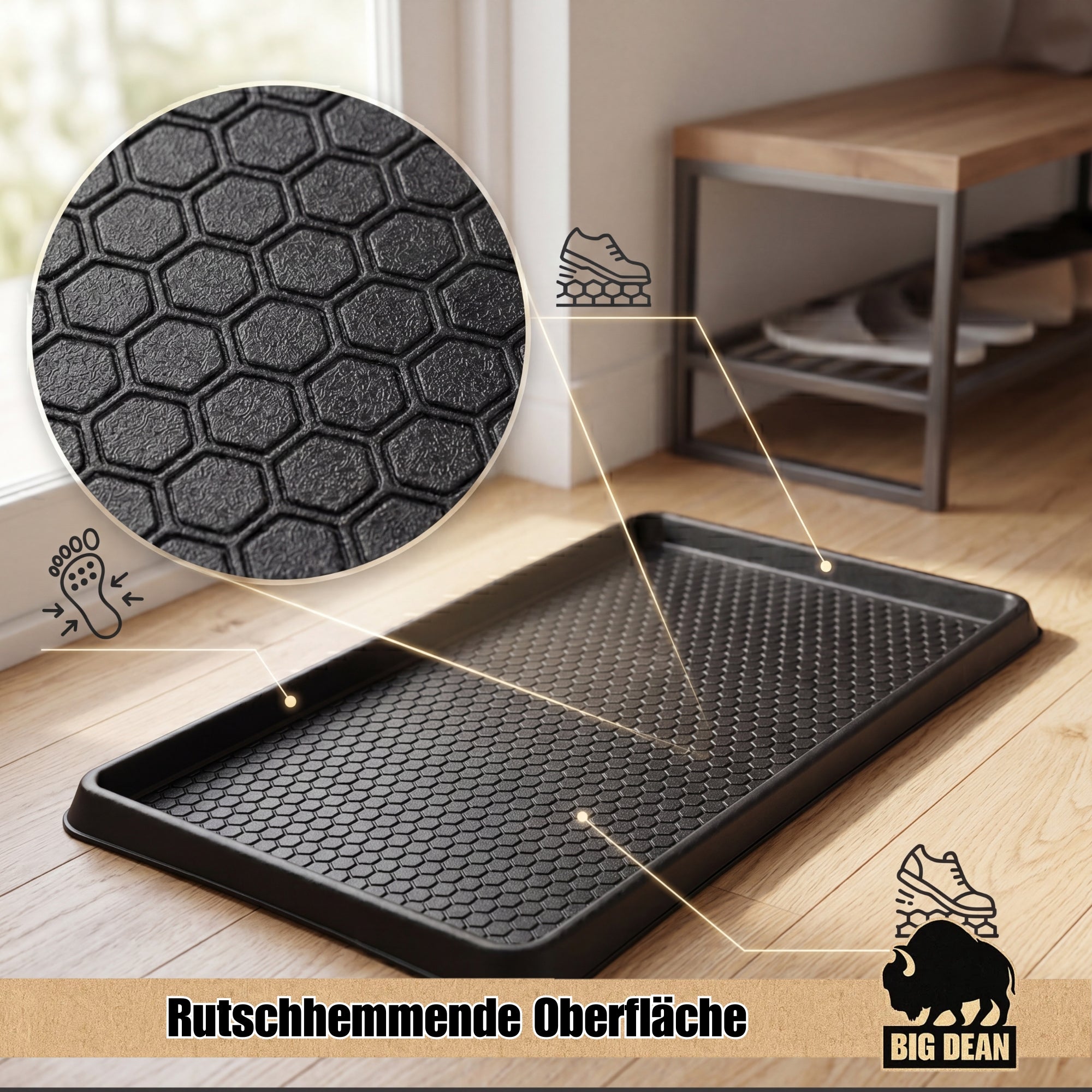 BigDean Haushalt & Alltag Schuhabtropfschale 92x52 cm 2er XXL
