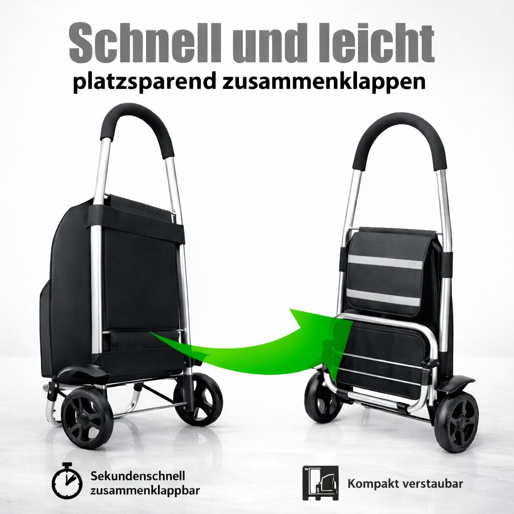 BigDean Einkaufstrolley klappbar 56L Kühlfach Tasche
