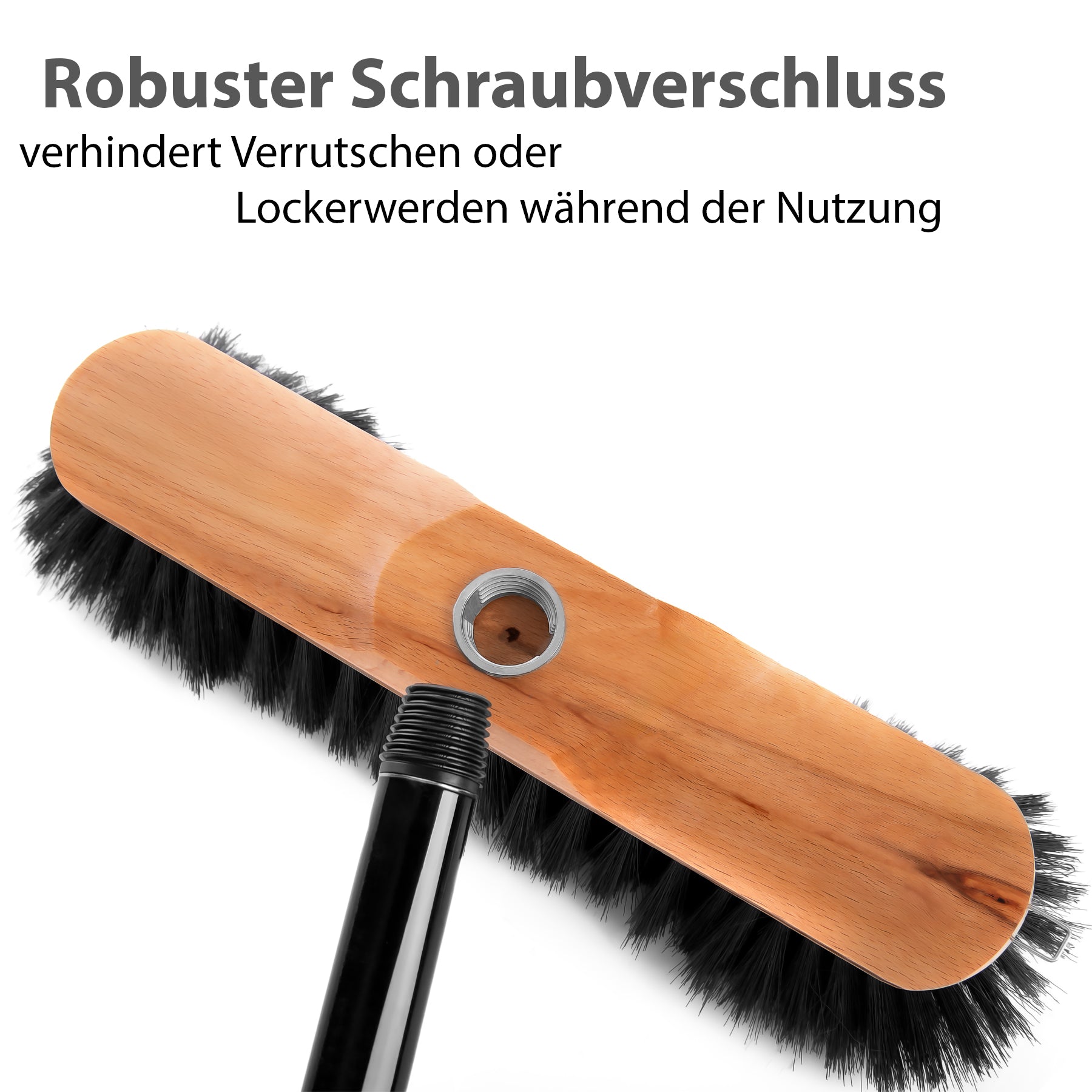 BigDean Bad Zimmerbesen Rosshaar 150cm 2er Set Stiel