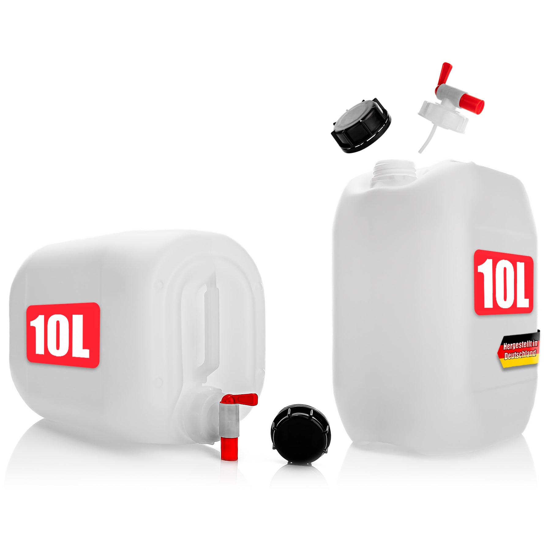 BigDean Haushalt 2x Wasserkanister 10L Hahn BPA-frei
