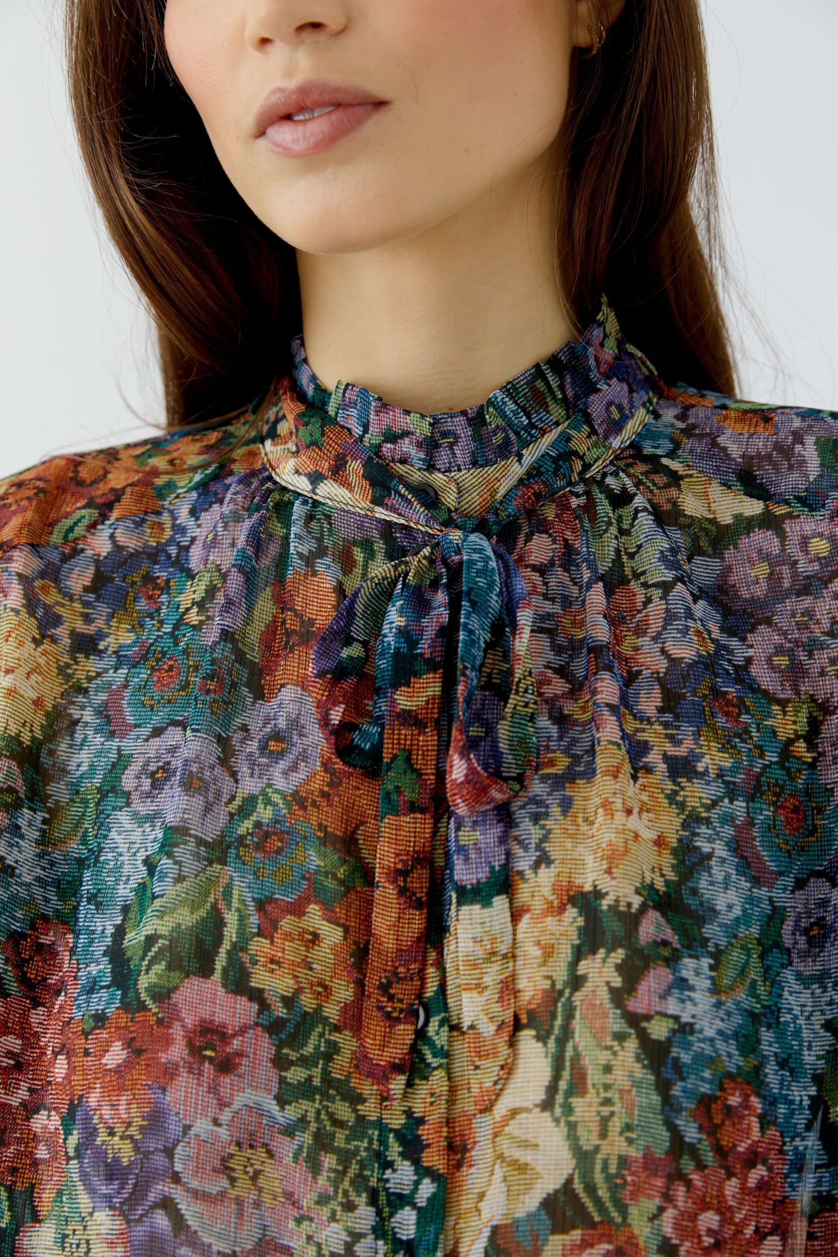 OUI Bluse Floral Gobelinprint gerade Damen