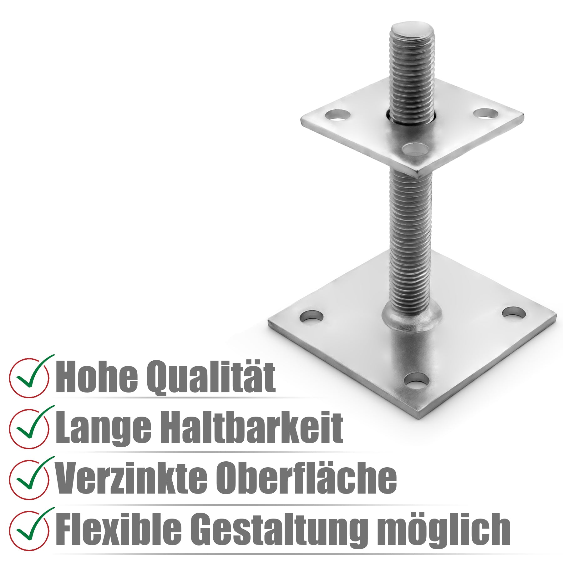 BigDean Pfostenträger höhenverstellbar 30-150mm 2er Set