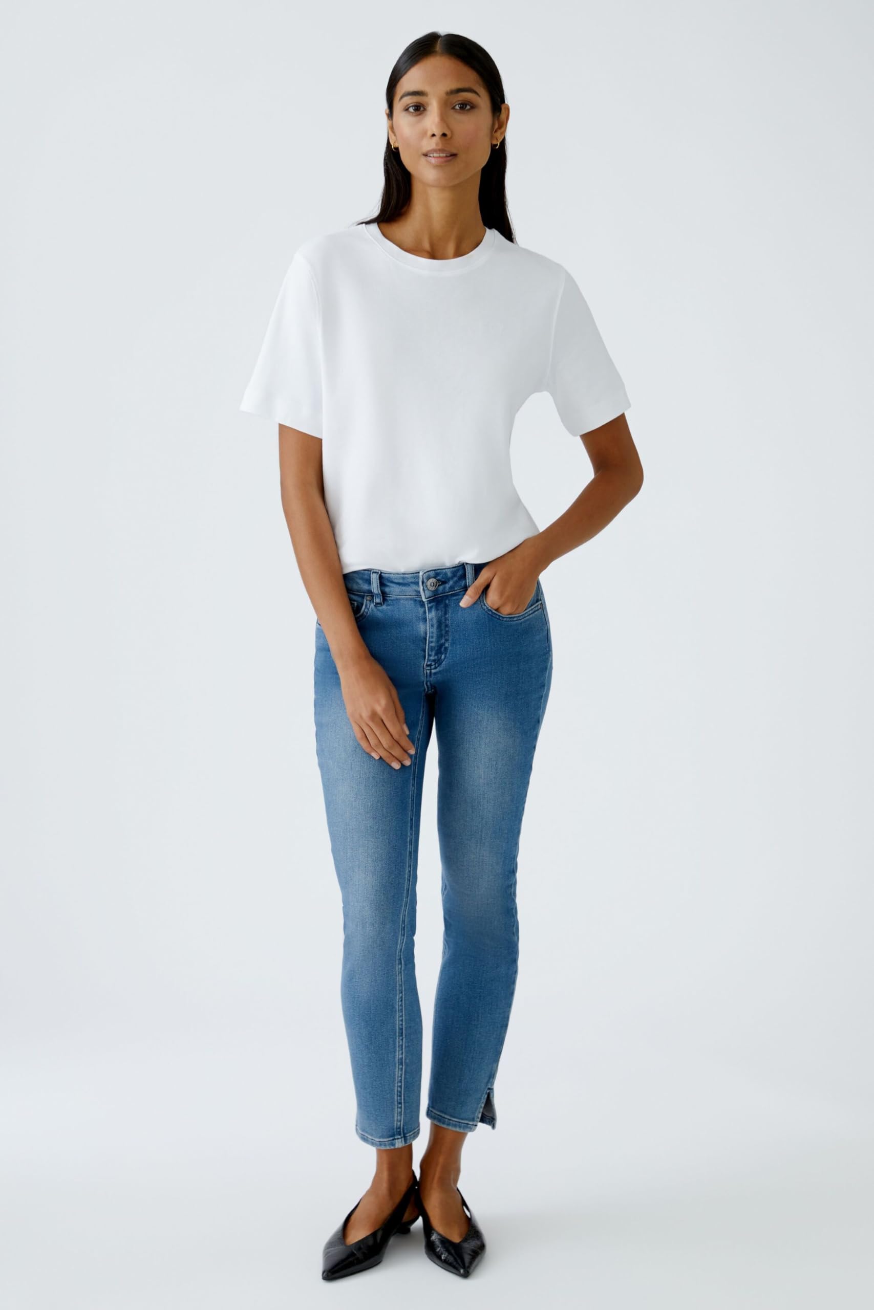 OUI Shirts & Tops SVEHA T-Shirt Damen Schwarz Baumwolle