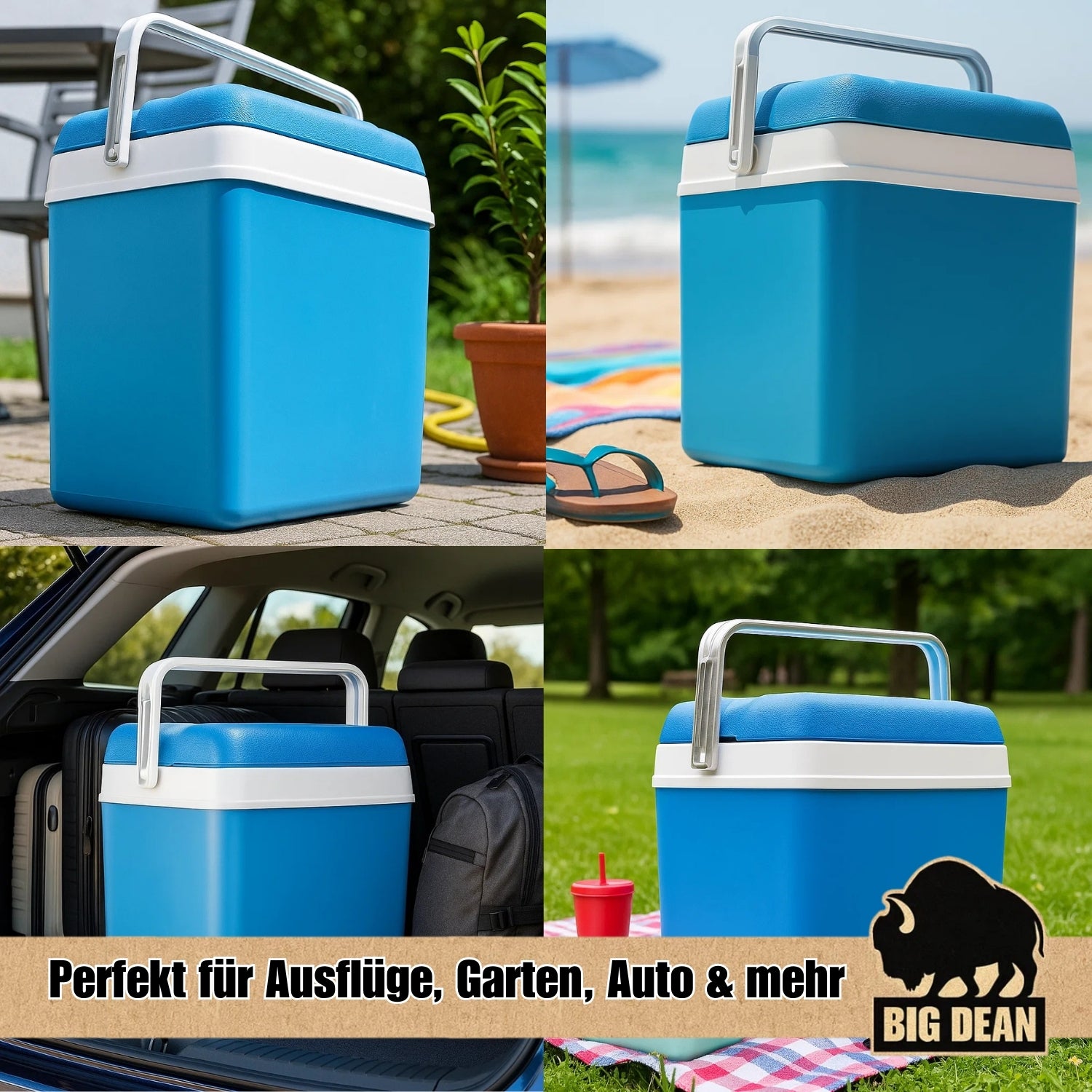 BigDean Kühlbox 24 Liter inkl. 12 Kühlakkus bis 11h