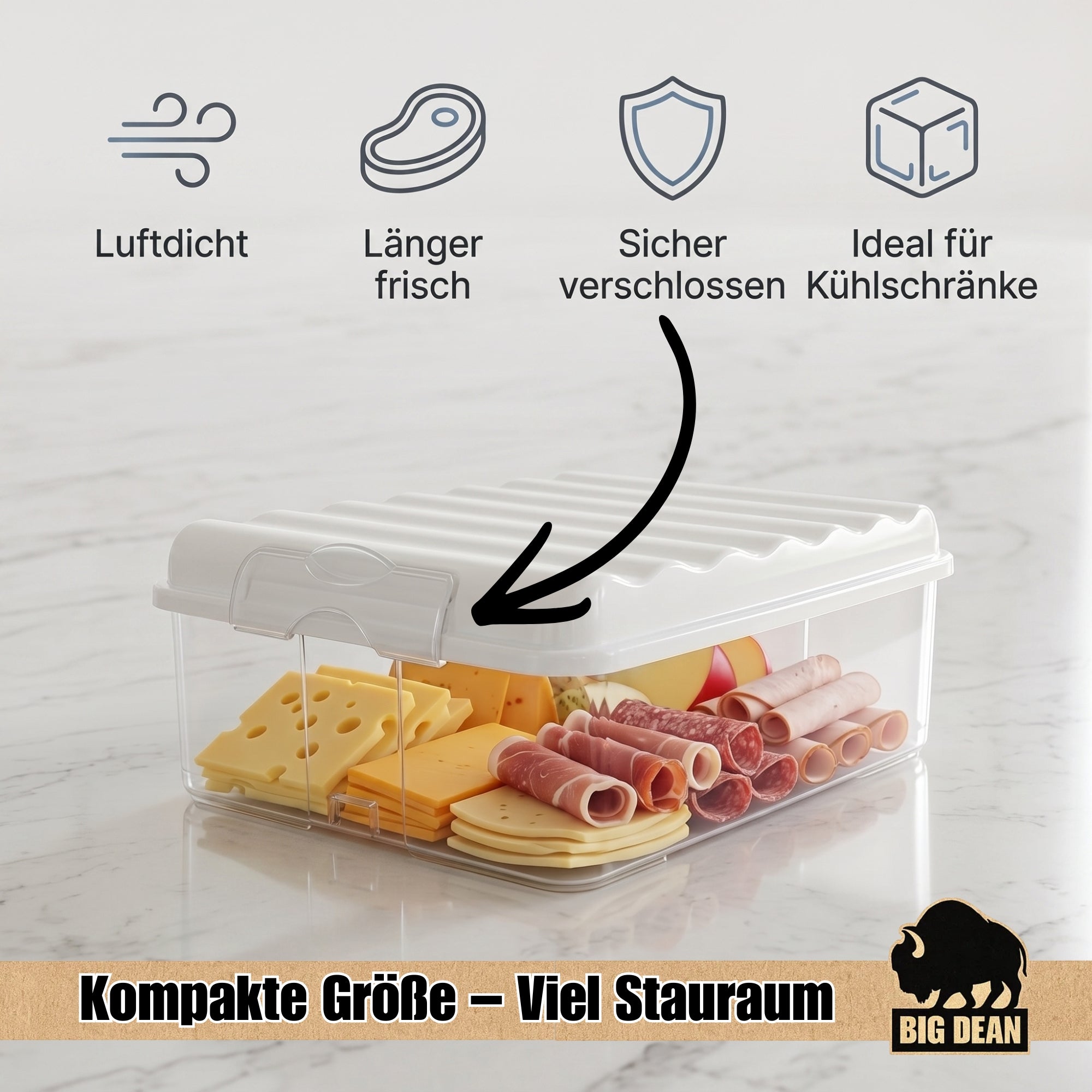 BigDean Aufschnittbox 2,5L 3er Set Kühlschrankbox Made in Germany