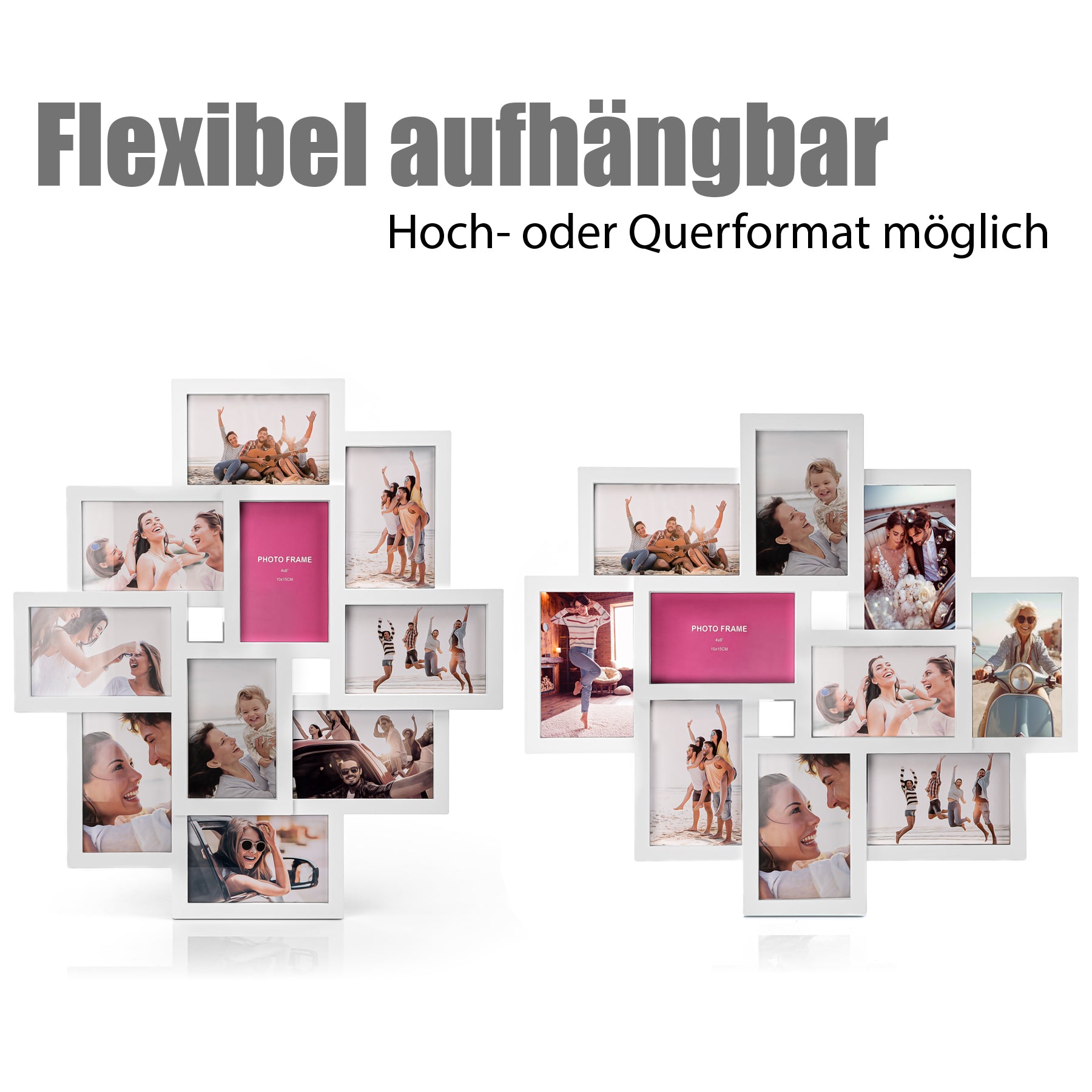 BigDean Haushalt Bilderrahmen Collage 10x15 cm 10 Fotos
