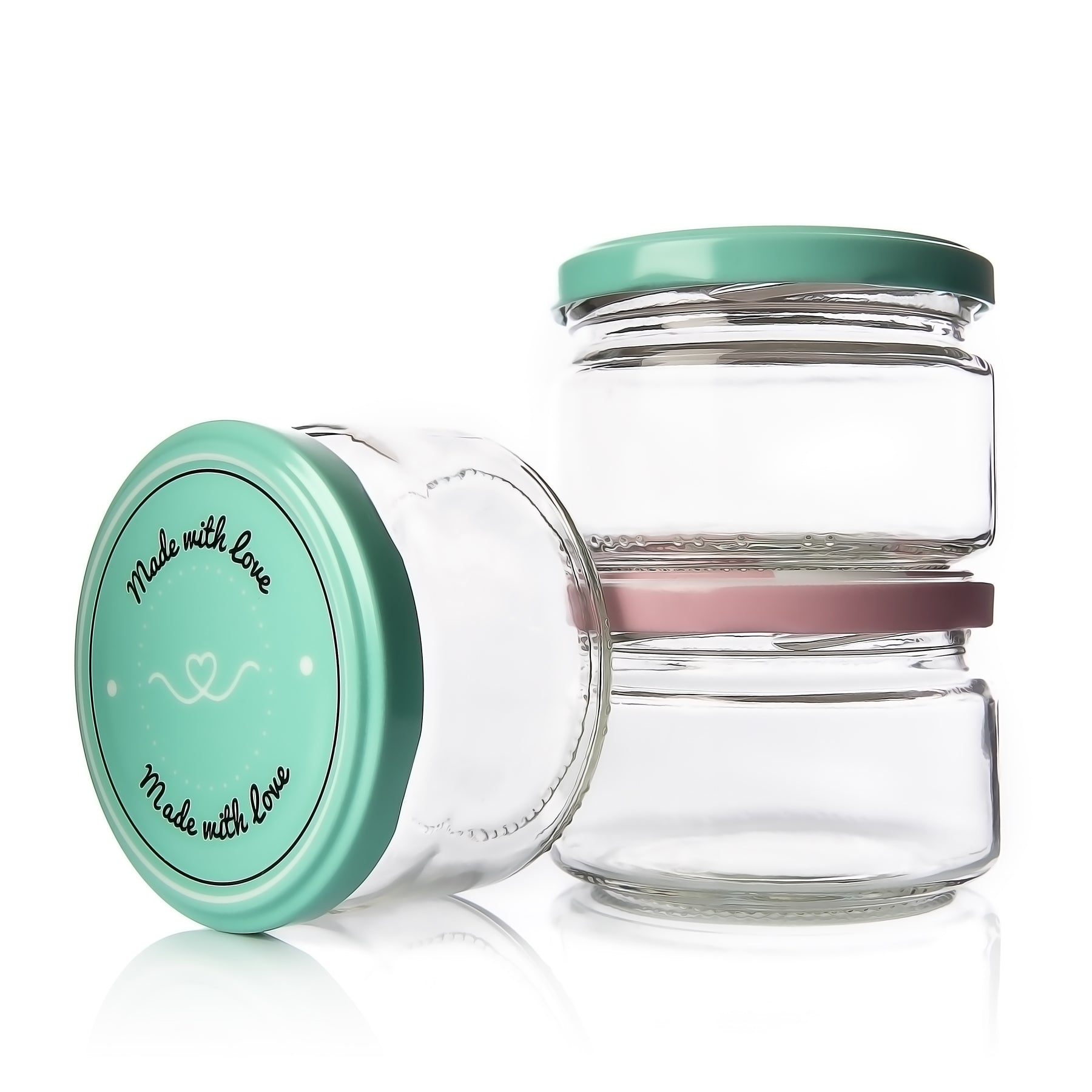 BigDean Küche & Vorrat Einmachgläser 250ml 12er Set Rosa