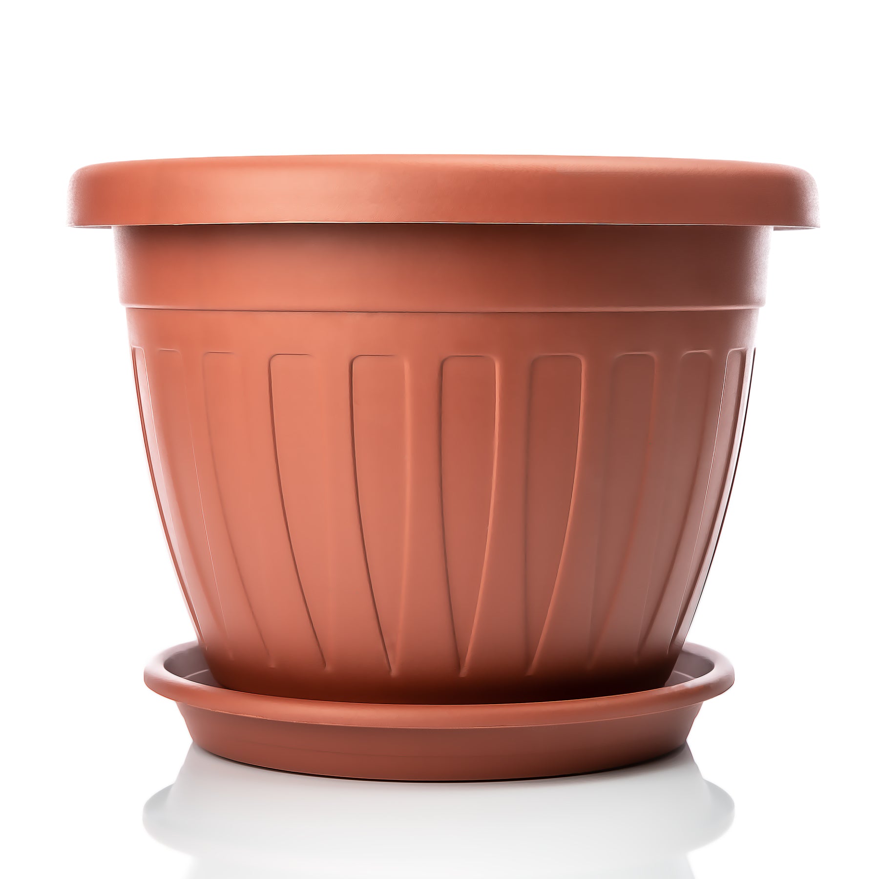 BigDean Garten Blumentopf 33x25 cm Terracotta 6er Set Untersetzer