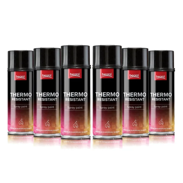 Thermolack Ofenlack 400 ml schwarz matt hitzebeständig 6x