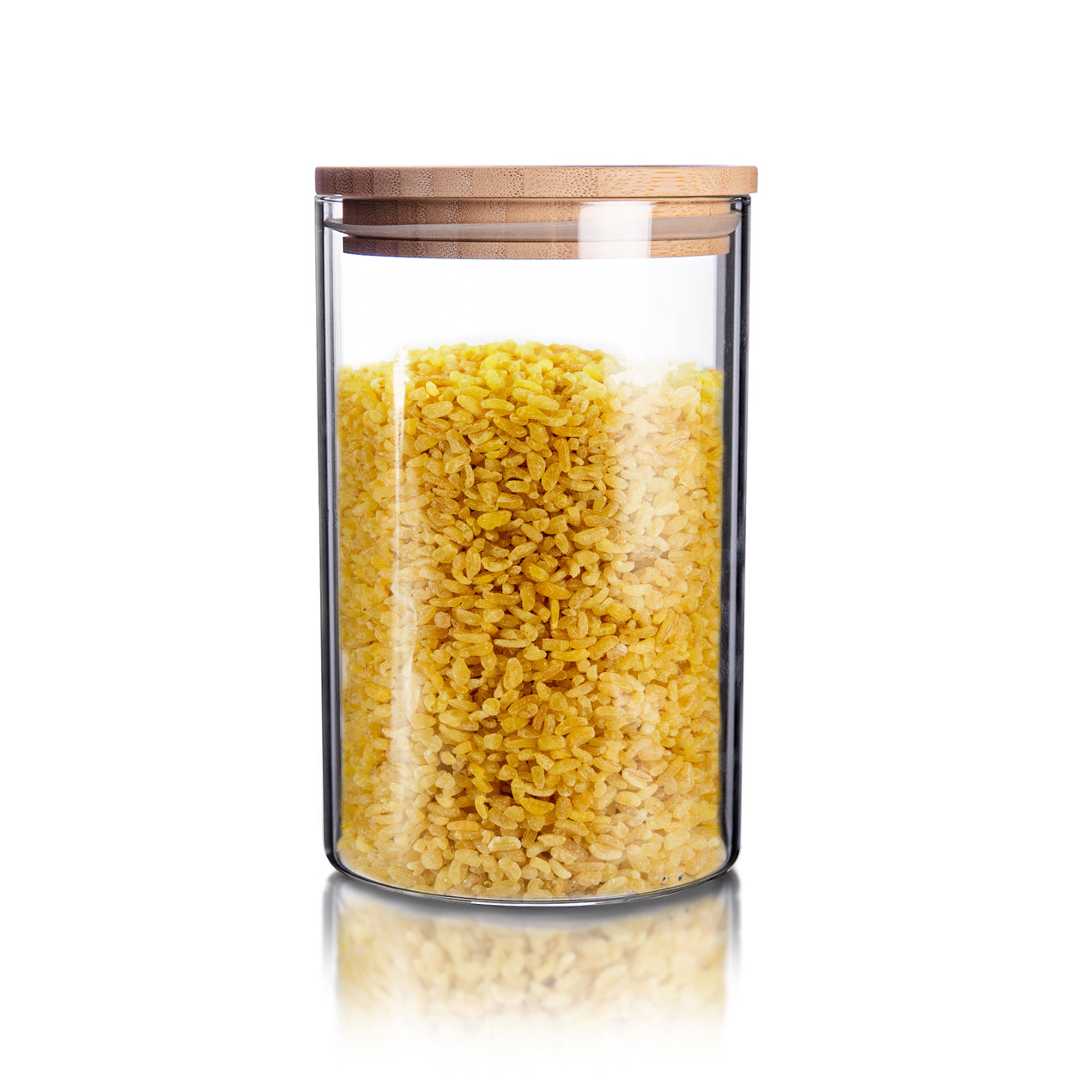 BigDean Küche & Vorrat Vorratsglas 1,1L Bambusdeckel luftdicht