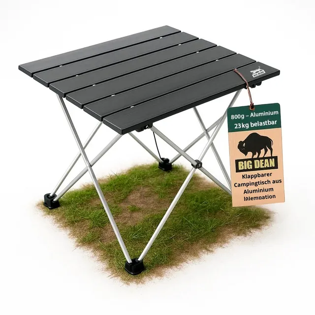 BigDean Campingtisch klein faltbar Aluminium ultraleicht