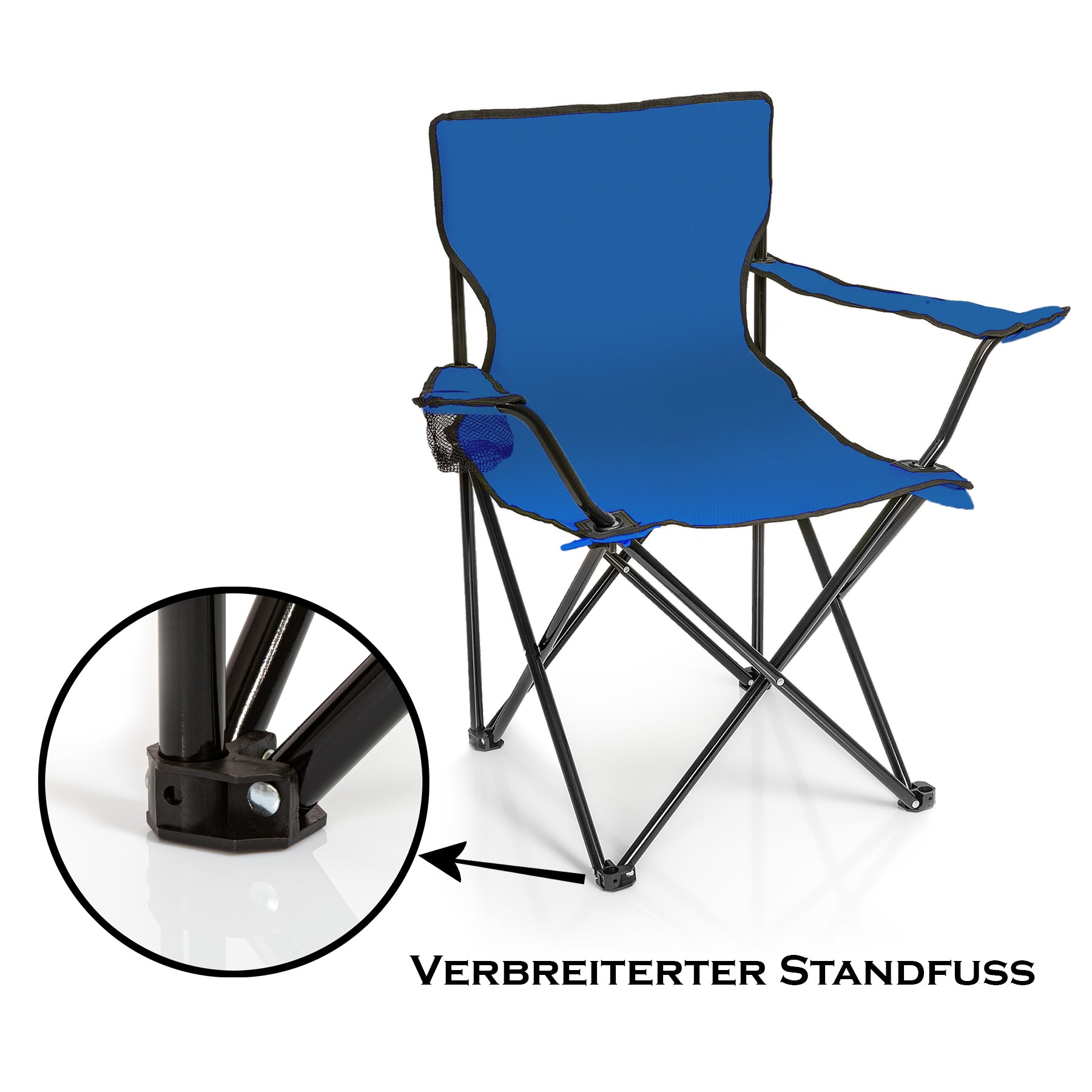 BigDean Garten Faltstuhl Campingstuhl blau 2er Set 120kg