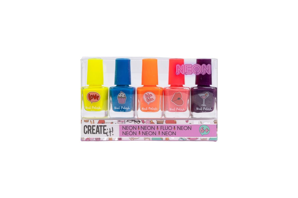 Create It Makeup Maniküre Set Nagellack Neon 5 Farben