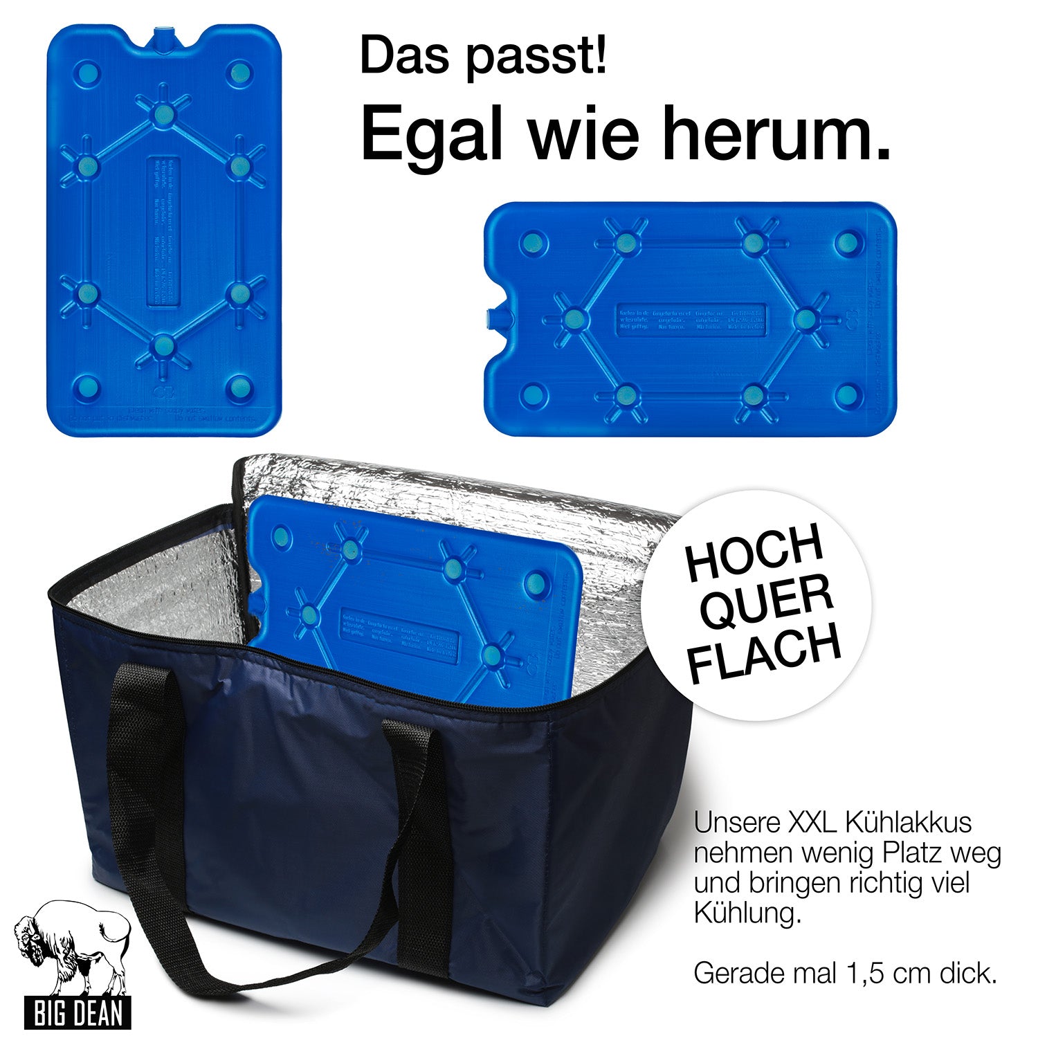 BigDean Küche Kühlakkus flach 400ml 8er Set 12h BPA-frei