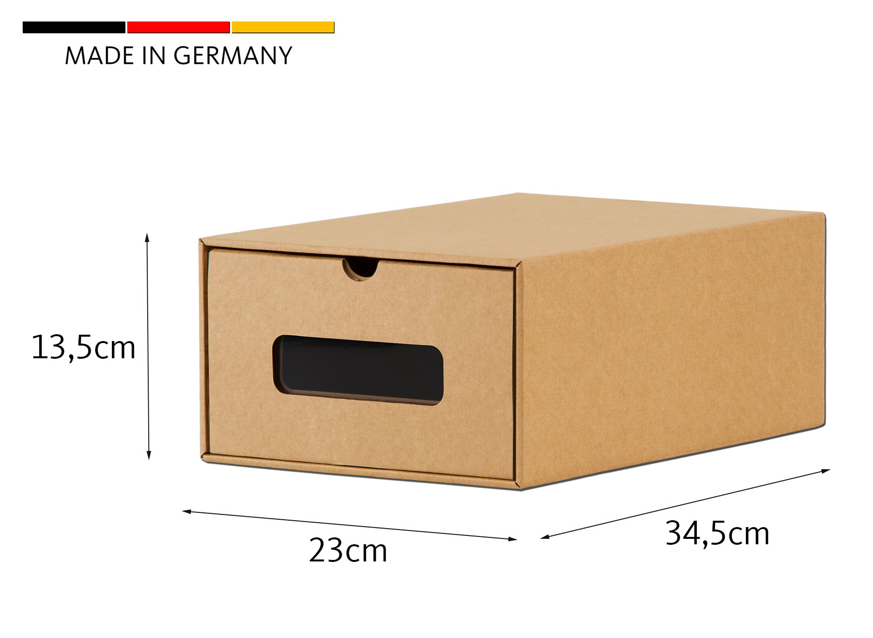 BigDean Haushalt Boxen-Set 30er Kraftpapier mit Fenster