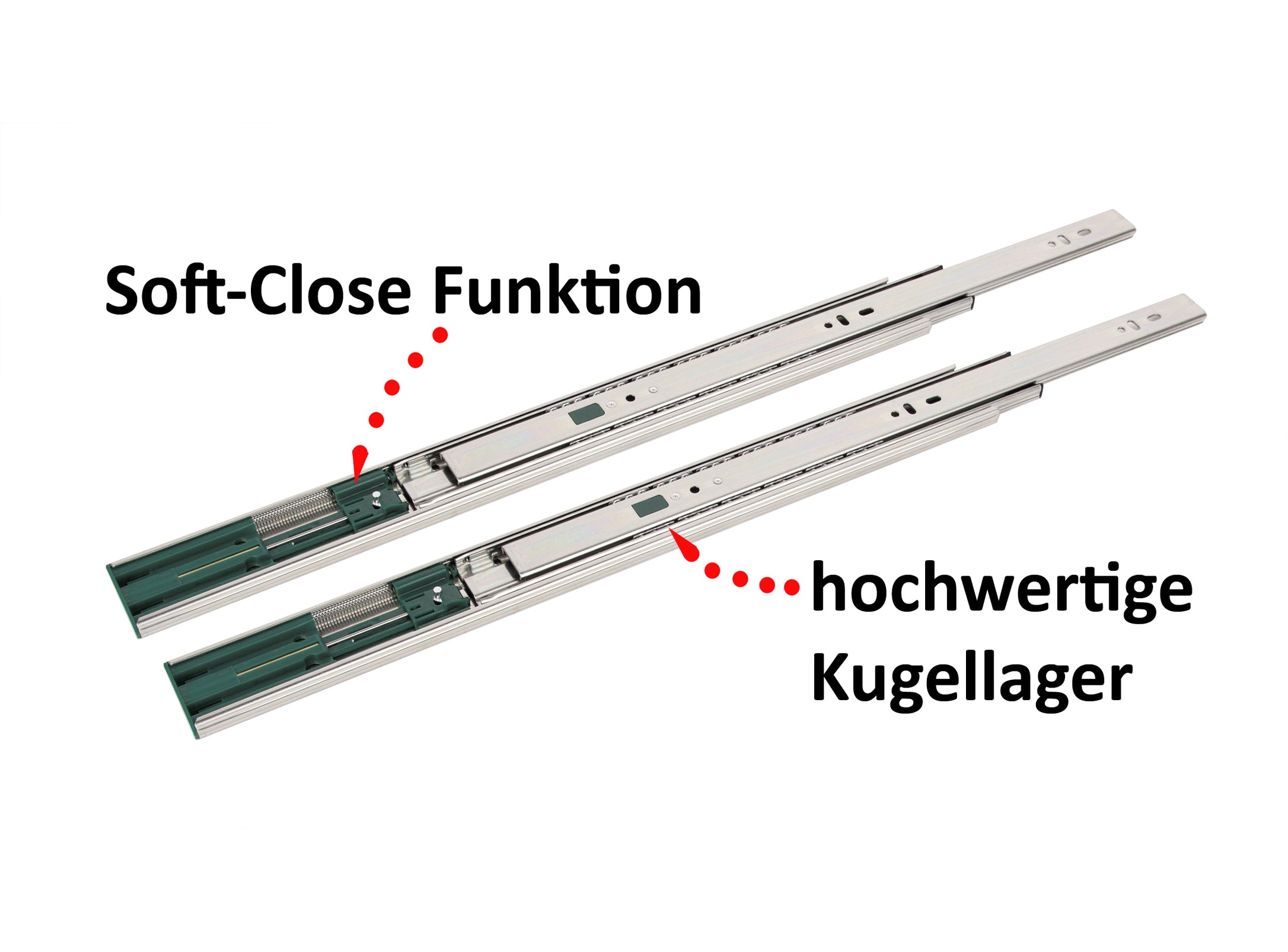 BigDean Schubladenschienen Vollauszug 550mm Softclose 4 Paar