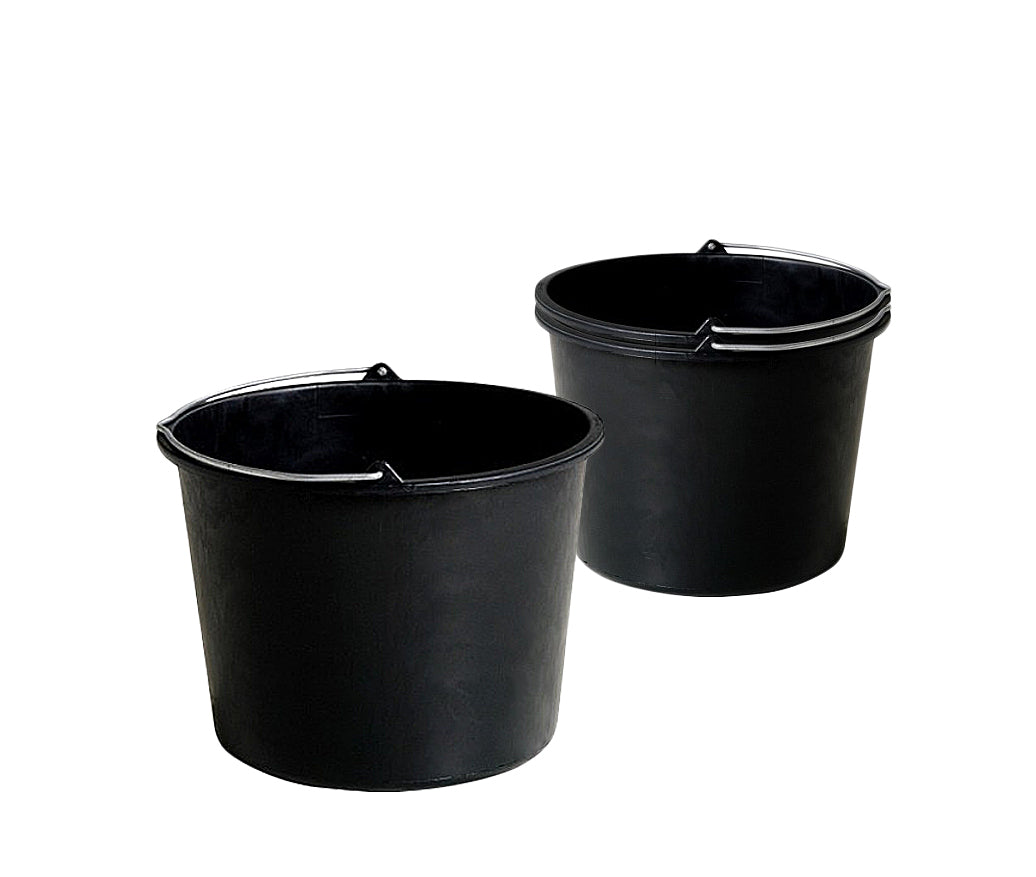 BigDean Baueimer 20 Liter schwarz 3er Pack mit Skala