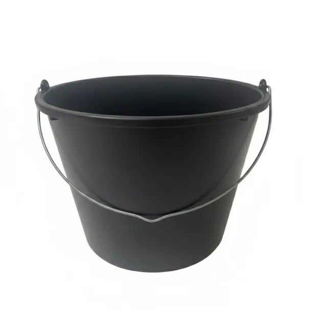 BigDean Baueimer 12 Liter Schwarz mit Skala Made in Europe