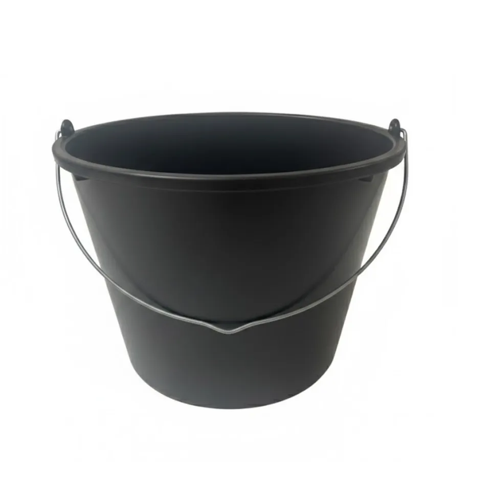 BigDean Baueimer 12 Liter Schwarz mit Skala Made in Europe