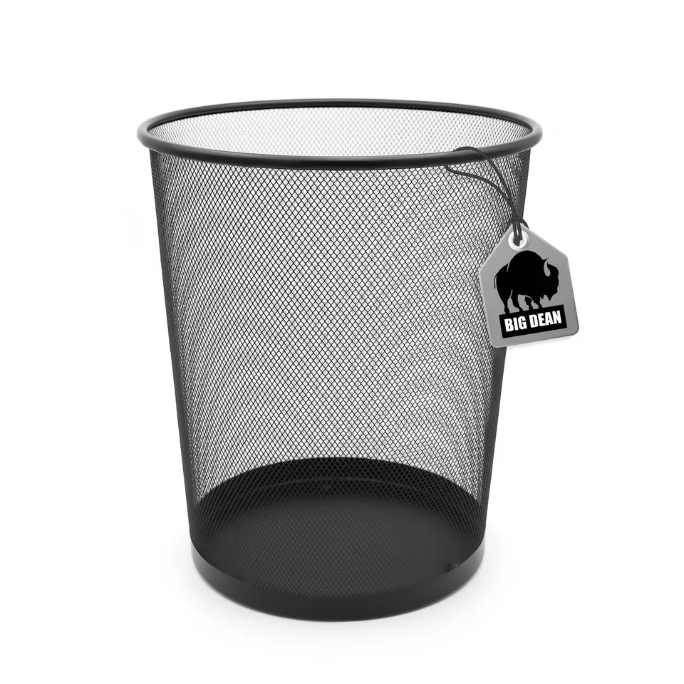 BigDean Haushalt Papierkorb Büro 20L schwarz Draht 34cm