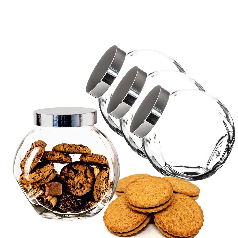 BigDean Küche & Vorrat Bonbonglas 2 Liter 3er Set mit Deckel