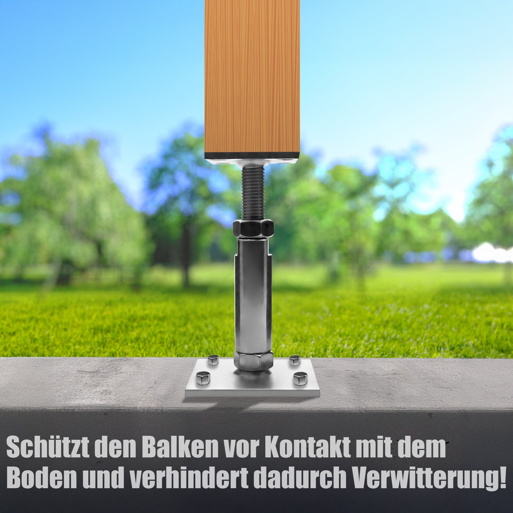 BigDean Werkzeug Pfostenträger höhenverstellbar 150-190 mm verzinkt
