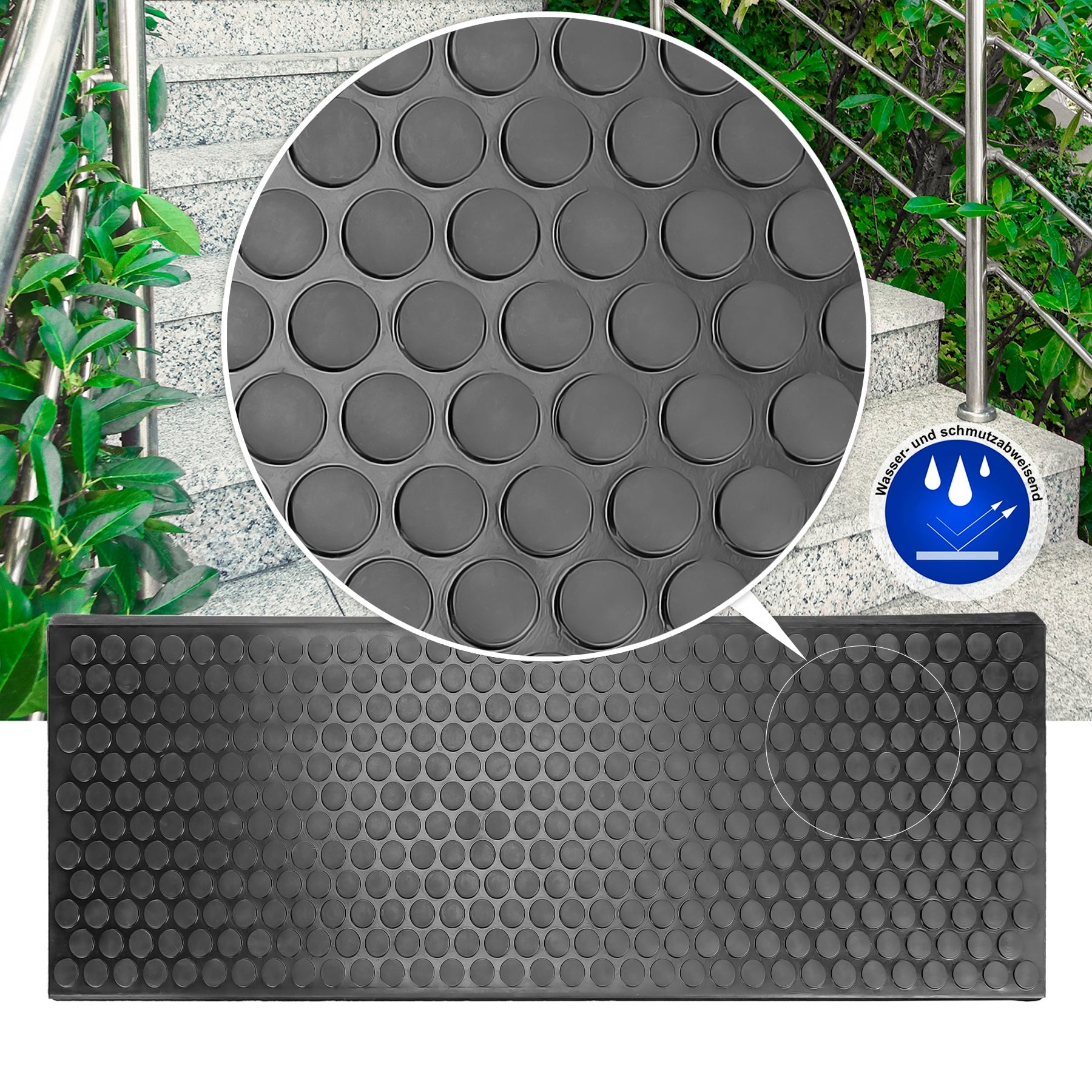 BigDean Stufenmatten Gummi 75x25 cm Stufenmatte 5er Anti-Rutsch
