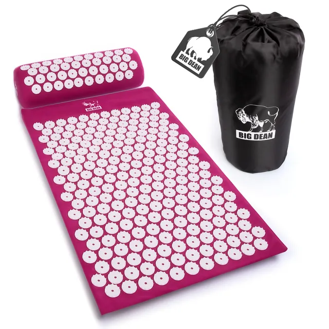 BigDean Haushalt & Alltag Akupressurmatte Lila mit Kissen Set