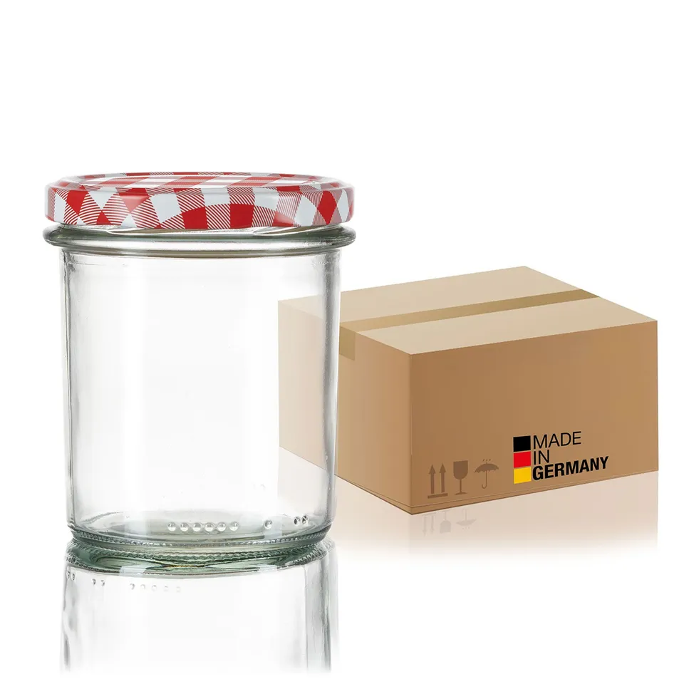 BigDean Küche 60x Sturzgläser 350ml rot kariert TO82