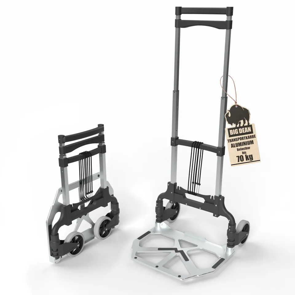 BigDean Werkzeug Sackkarre klappbar 70 kg Teleskopgriff 110 cm