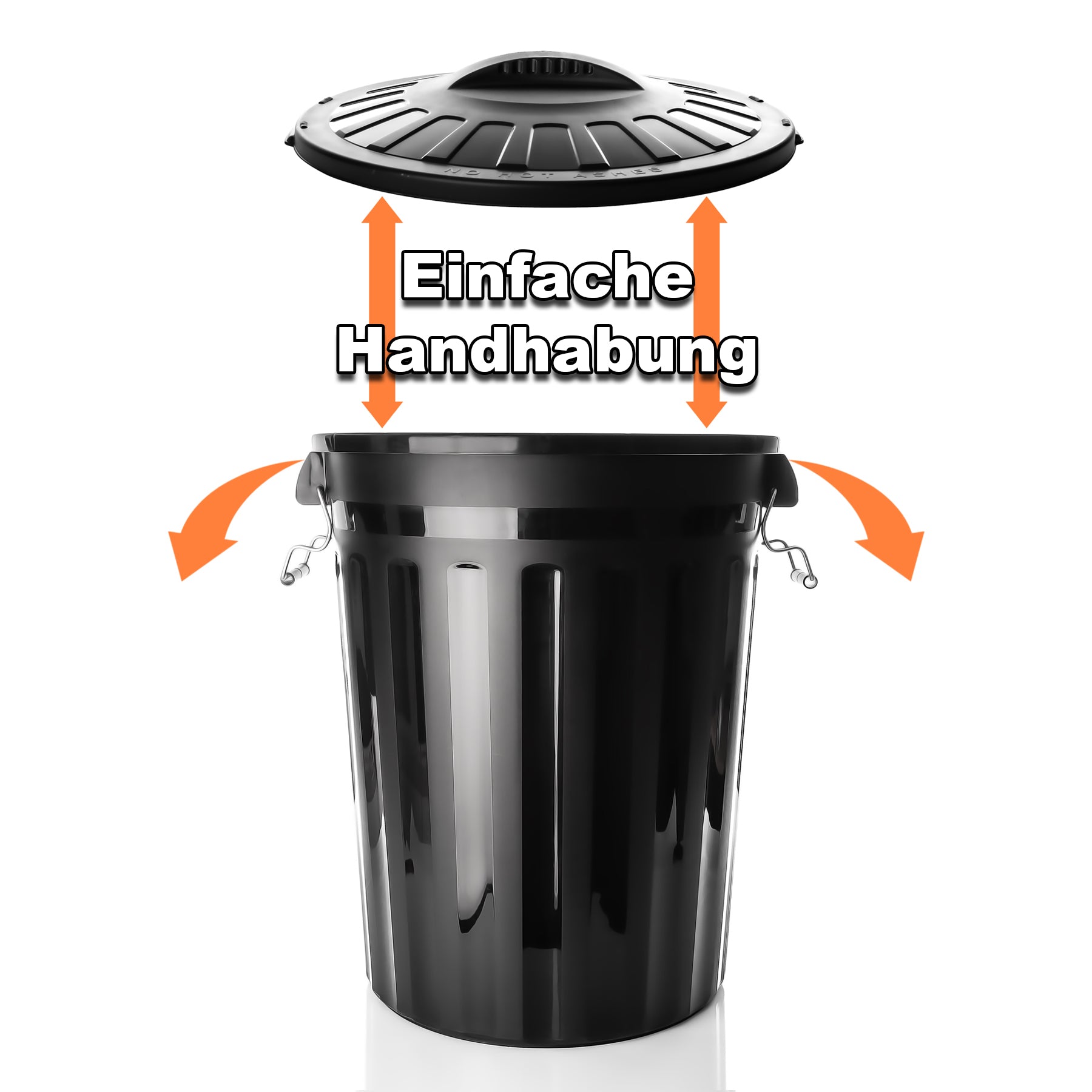BigDean Universaltonne 80 Liter Schwarz mit Deckel