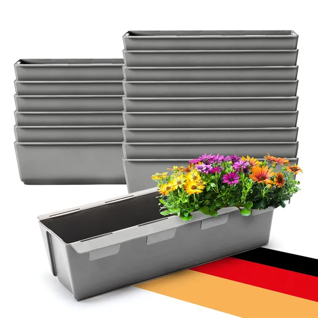 BigDean Garten Pflanzkasten 37cm 16er Set beton-grau PP