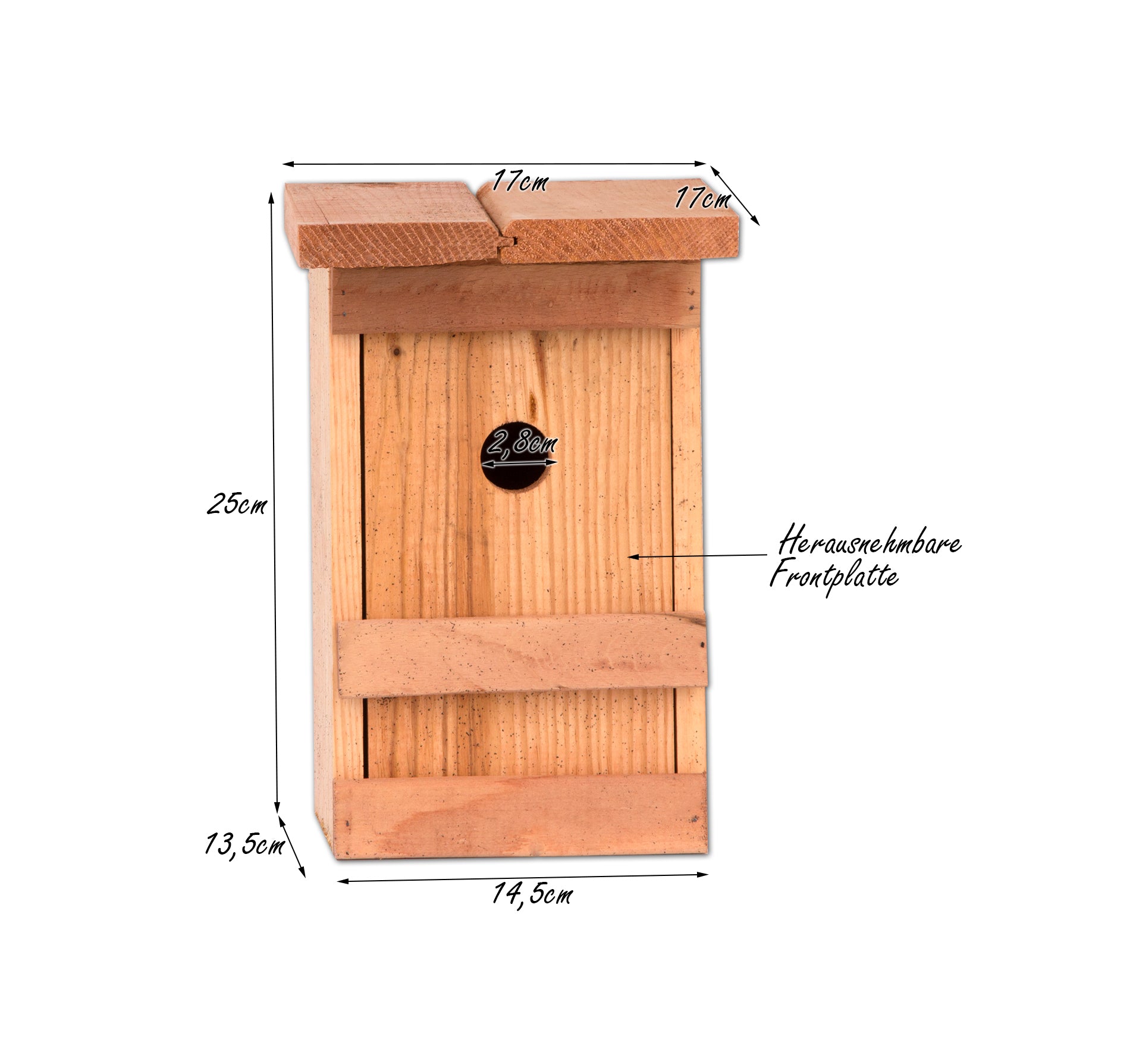 BigDean Garten Nistkasten Meisen Massivholz 28 mm Einflugloch