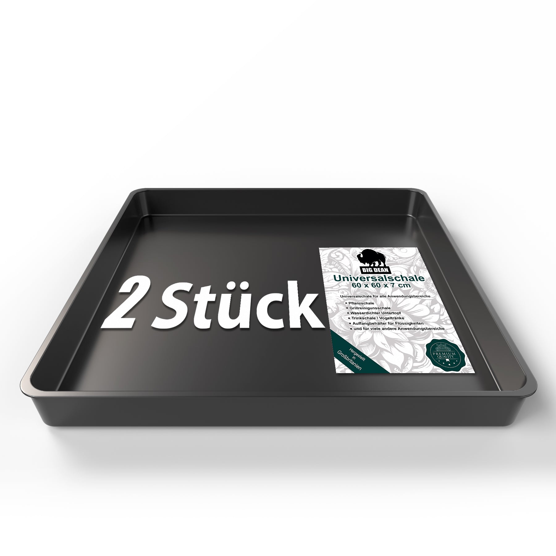 BigDean Allzweckwanne 60x60x7 cm Kunststoffwanne 2er Set