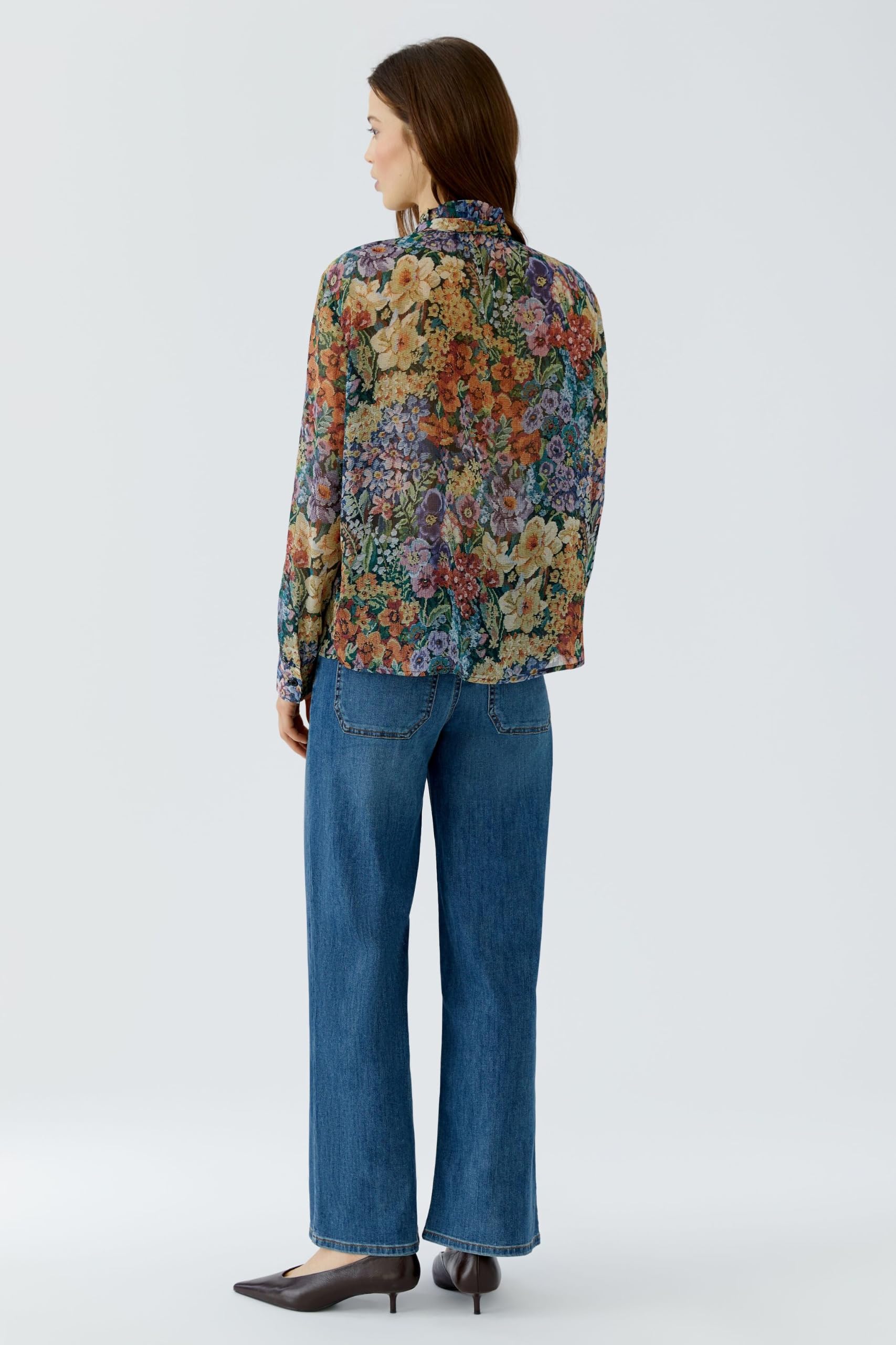 OUI Bluse Floral Gobelinprint gerade Damen