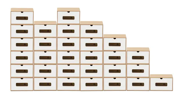 BigDean Haushalt & Alltag 30x Schuhbox braun-weiß Sichtfenster stapelbar