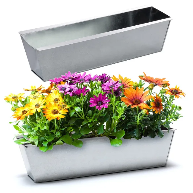 BigDean Garten Zink Palettenkasten 38cm silber 2er Metall