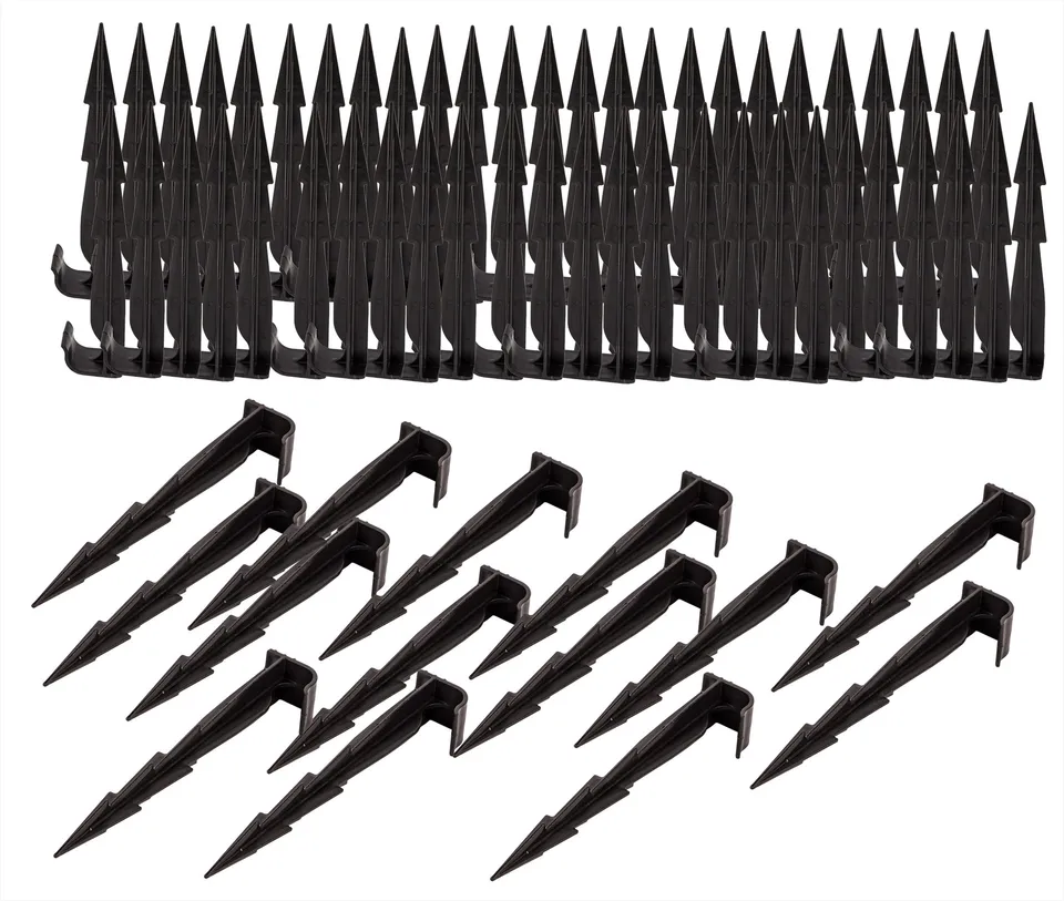BigDean Garten Erdspieße 16cm 100er Set Schwarz UV-beständig