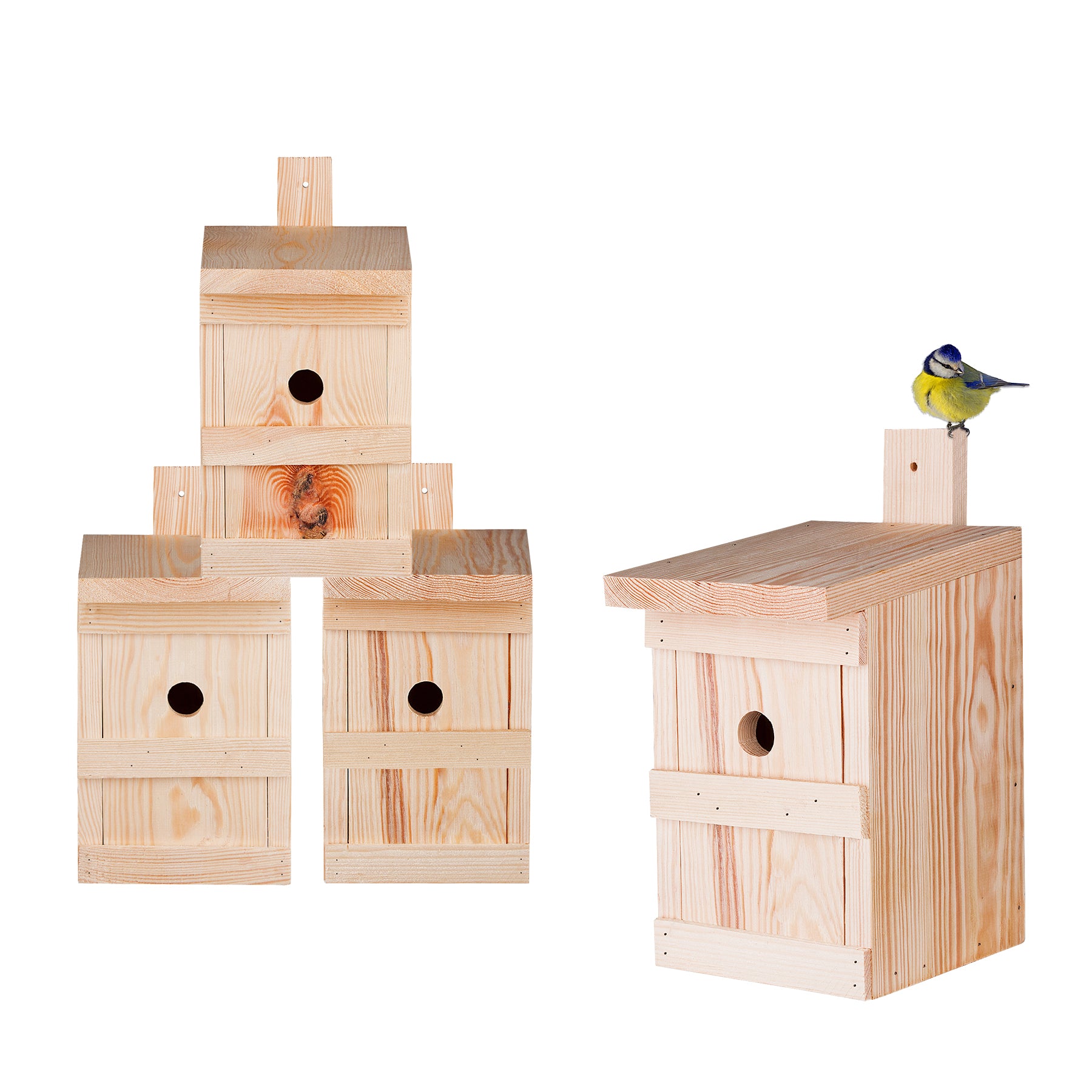 BigDean Nistkasten Holz 4er Pack 28mm für Meisen