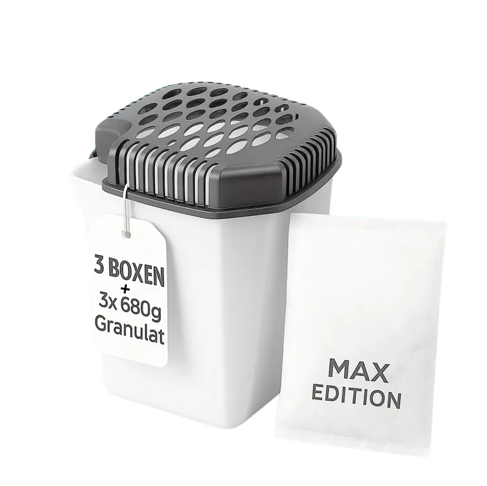 BigDean Raumentfeuchter Maxi ohne Strom 3 Stück mit Granulat 680g