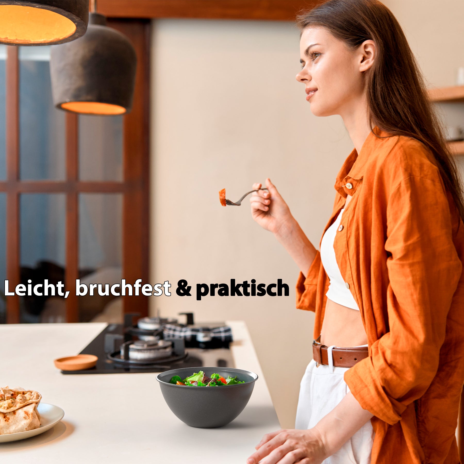 BigDean Küche Müslischalen 700ml Schalen 6 Stk schwarz bruchfest