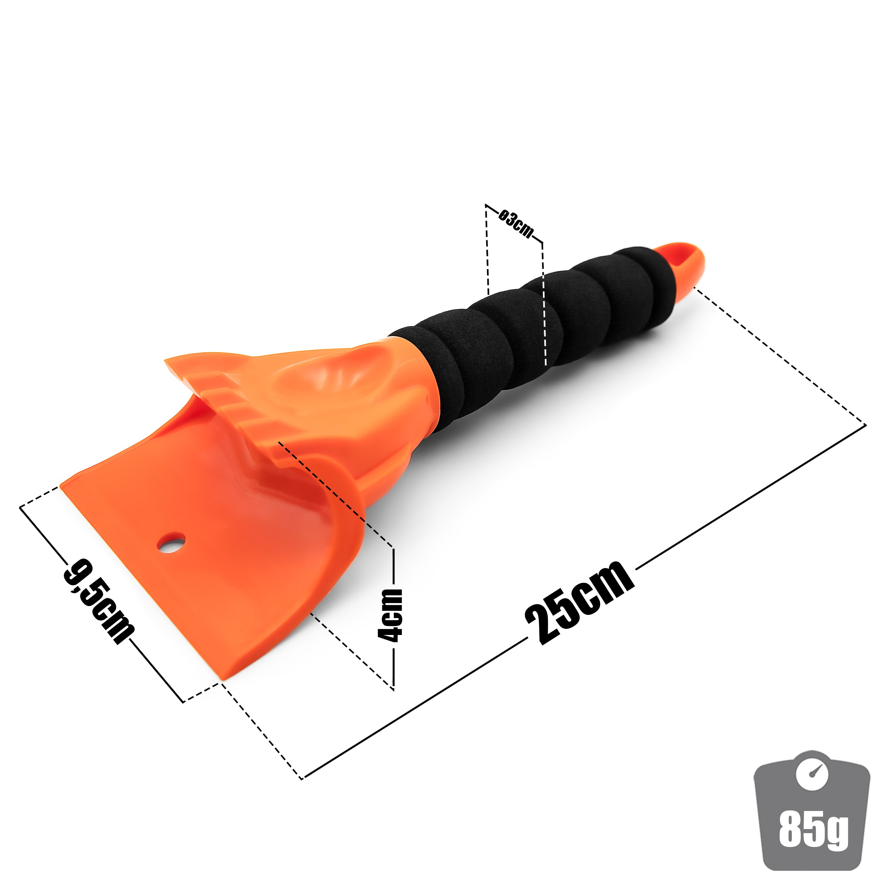 BigDean Eiskratzer Auto orange 2 Stück ABS-Kunststoff