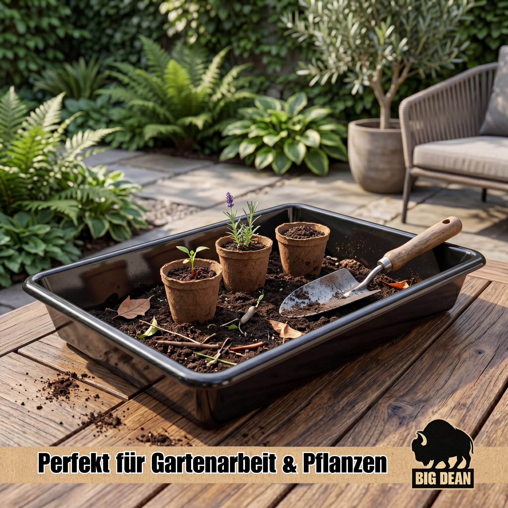 BigDean Wanne 54x40x8,8cm 13 Liter lebensmittelecht Kunststoff