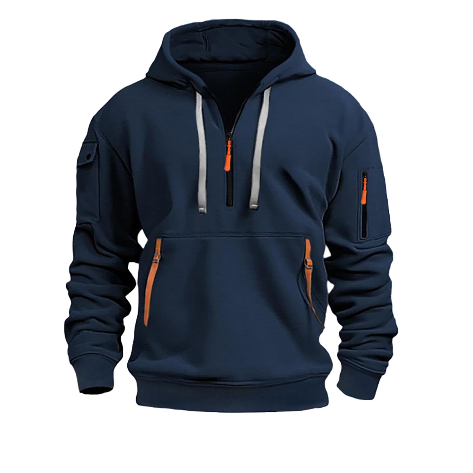 Luadnysin Zipper Hoodie Herren Kapuzenpullover Slim Fit
