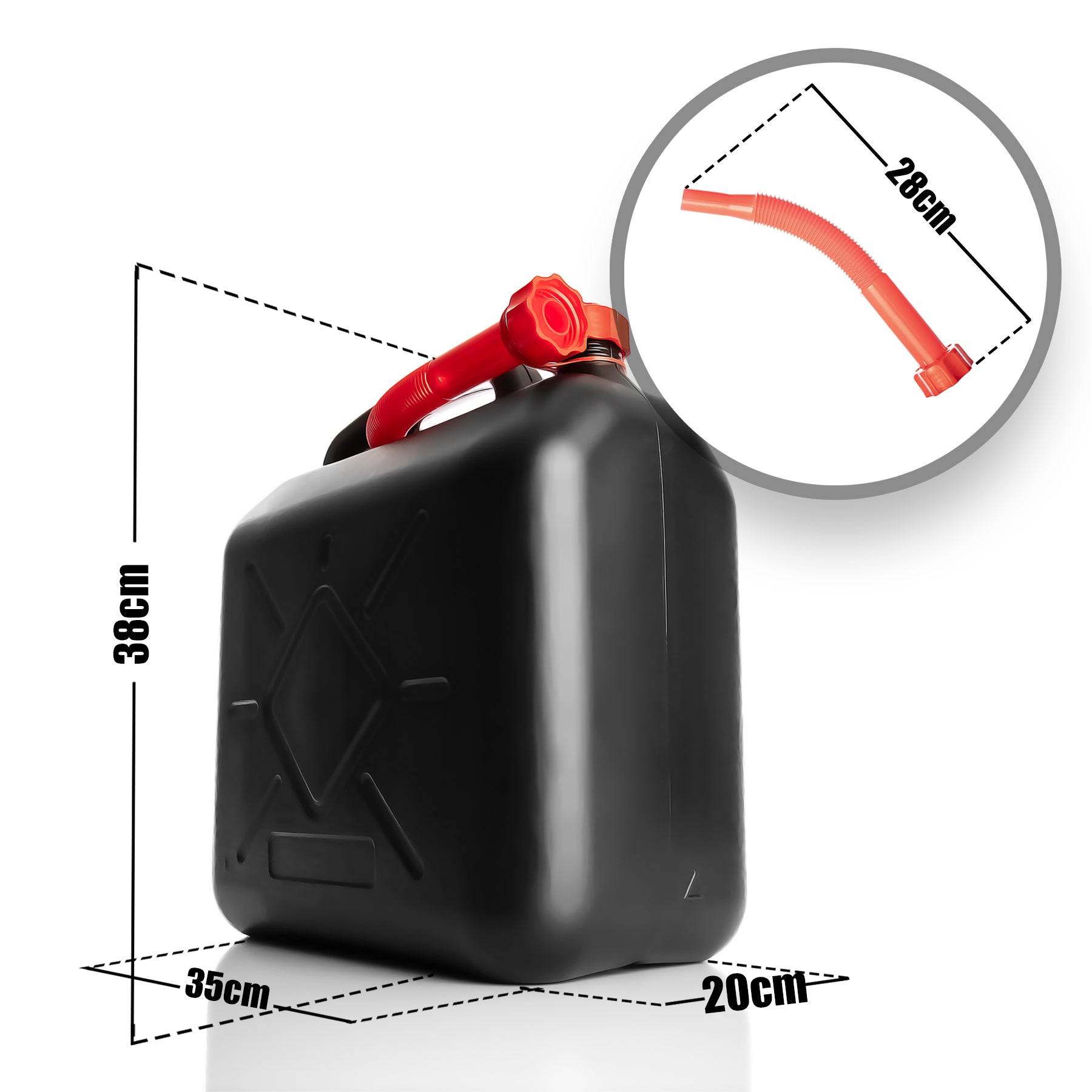 BigDean Benzinkanister 20L mit Ausgießer UN-Zulassung schwarz