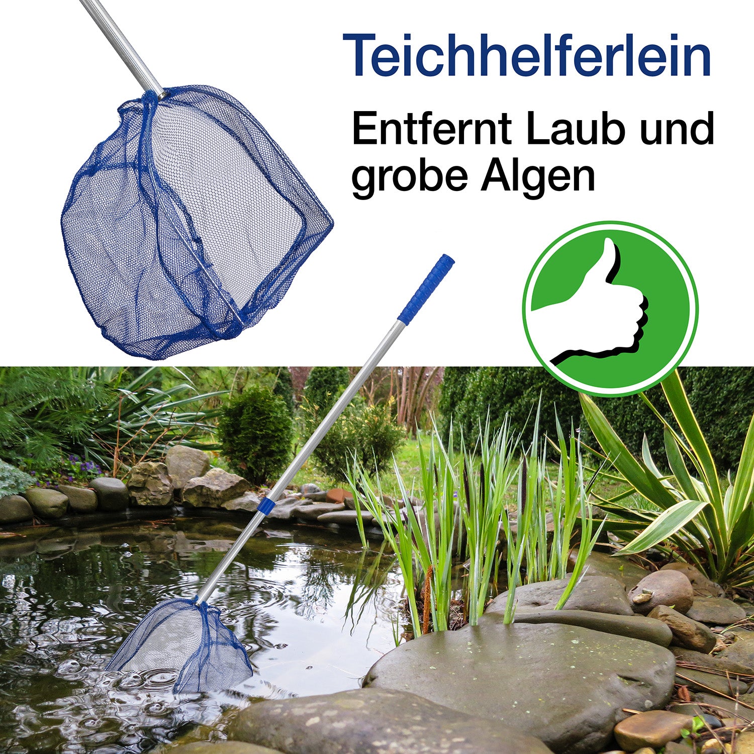 BigDean Kescher Kinder 3er Teleskop 75cm Kescher Nylon-Netz