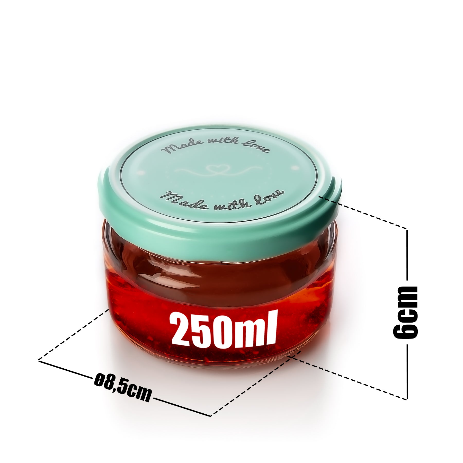BigDean Küche & Vorrat Einmachgläser 250ml 12er Set Rosa